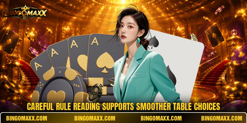 Careful rule reading supports smoother table choices