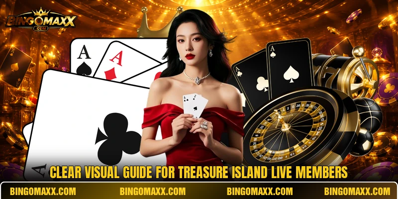 Clear visual guide for treasure island live members