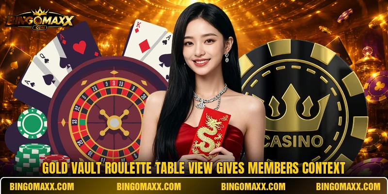Gold vault roulette table view gives members context