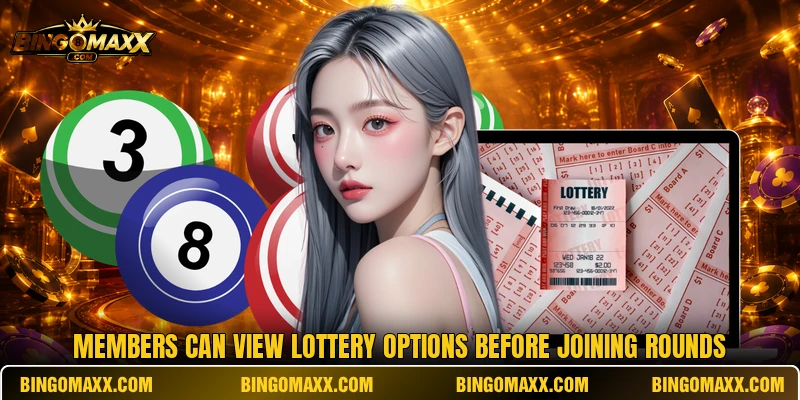 Members can view lottery options before joining rounds