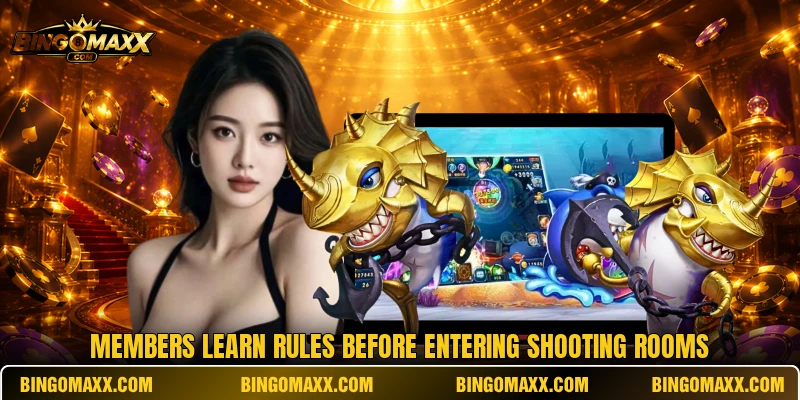 Members learn rules before entering shooting rooms
