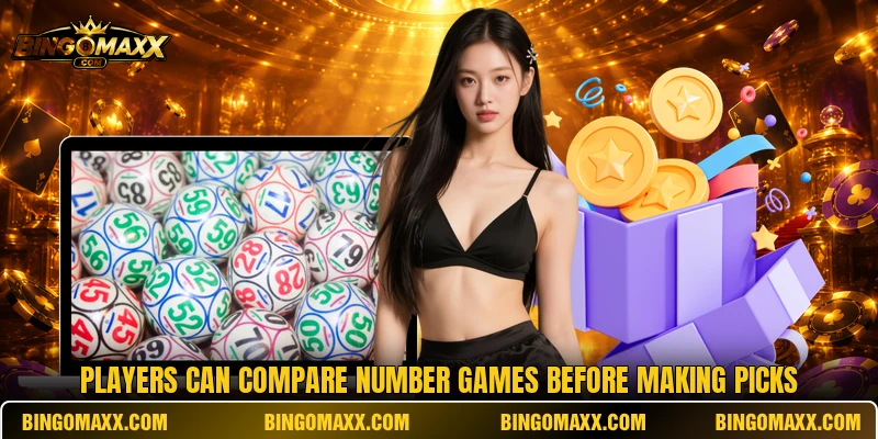 Players can compare number games before making picks