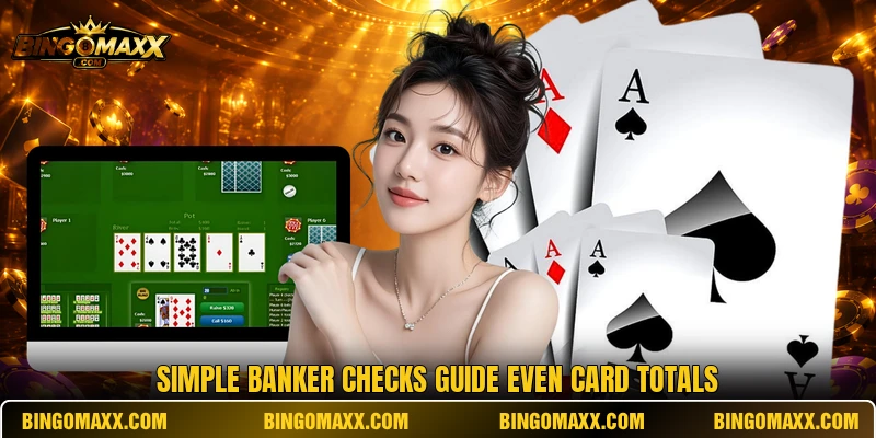 Simple banker checks guide even card totals